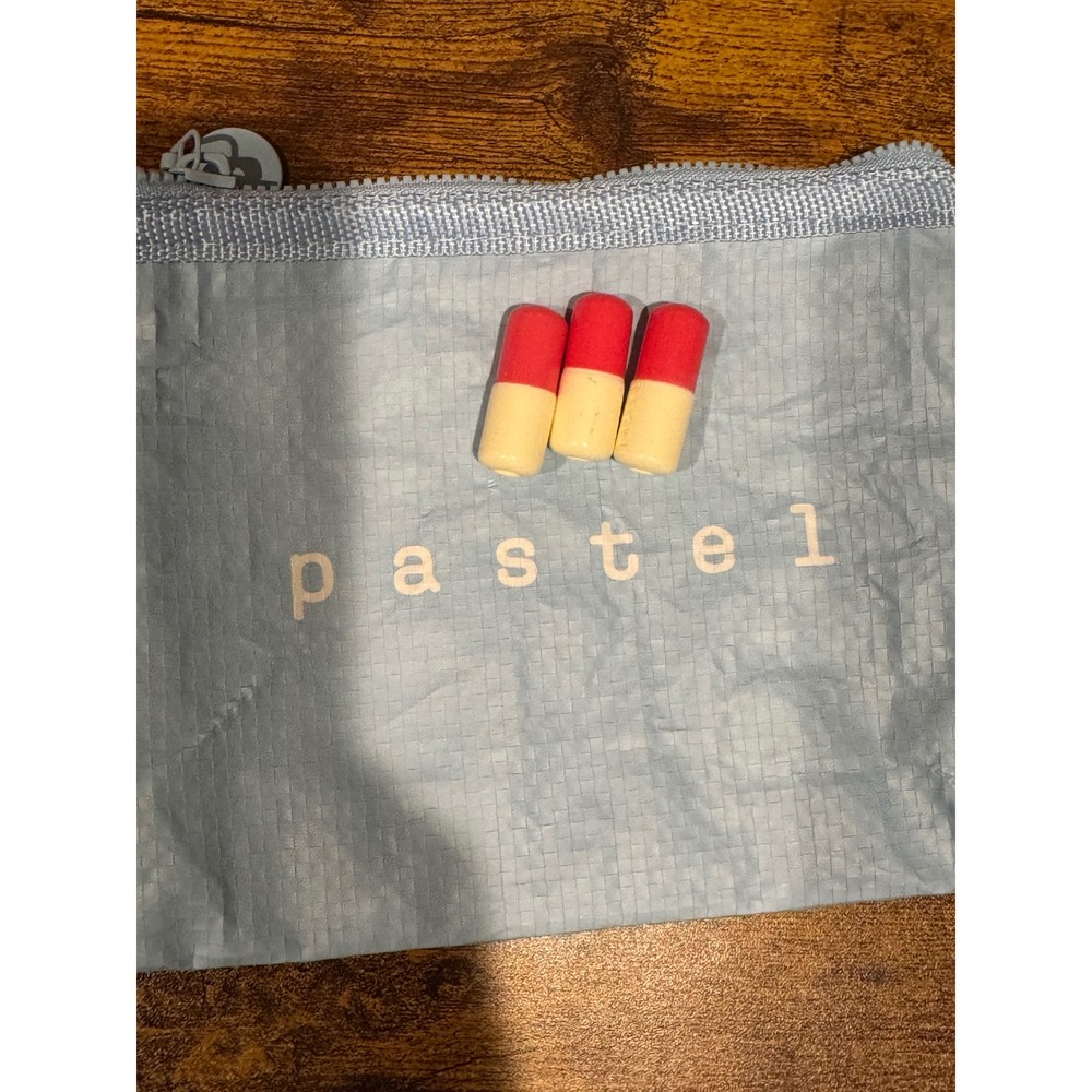 CJ Hendry Pastel Red White Pill Capsule Art Collectible Set of 3